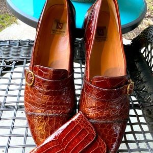 Bruno Magli Alligator Men’s shoes matching coin wallet